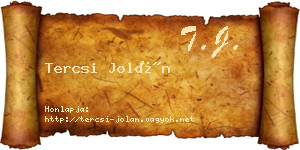 Tercsi Jolán névjegykártya